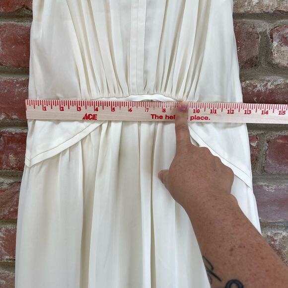 NWT Banana Republic Ivory High Neck Sleeveless Flowy A line Zip Dress Sz-2 Midi - Picture 8 of 10